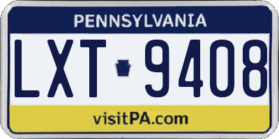 PA license plate LXT9408