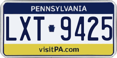 PA license plate LXT9425