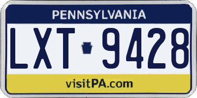 PA license plate LXT9428