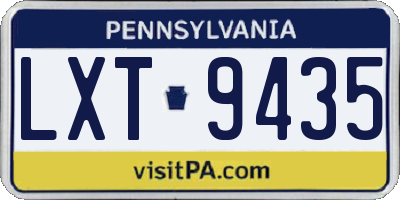 PA license plate LXT9435