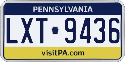 PA license plate LXT9436