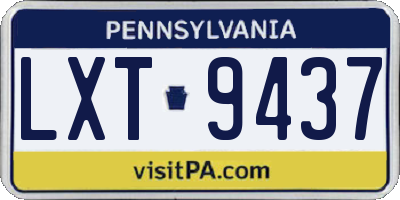 PA license plate LXT9437