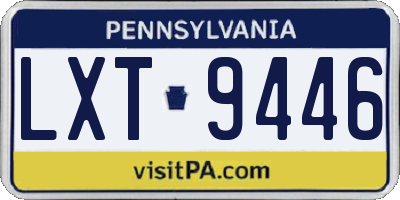 PA license plate LXT9446