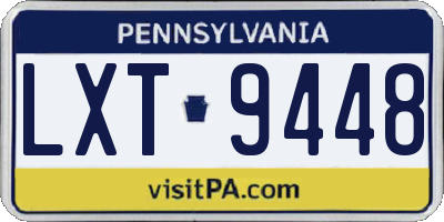 PA license plate LXT9448