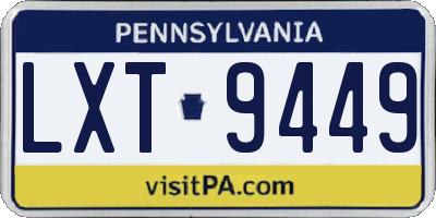 PA license plate LXT9449