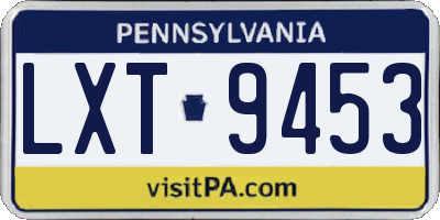 PA license plate LXT9453