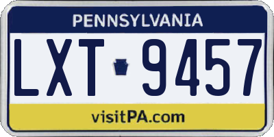 PA license plate LXT9457