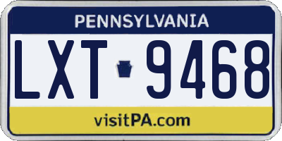 PA license plate LXT9468
