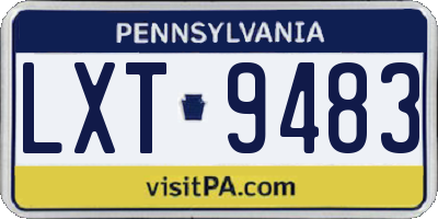 PA license plate LXT9483