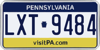 PA license plate LXT9484