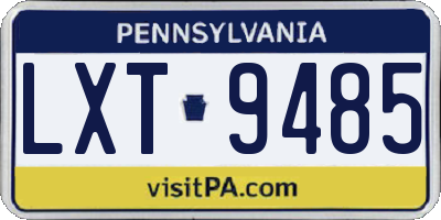 PA license plate LXT9485