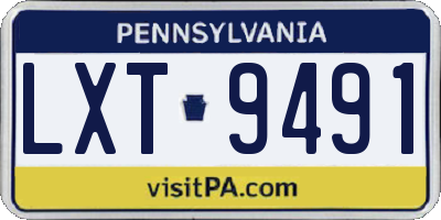PA license plate LXT9491