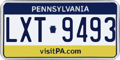 PA license plate LXT9493