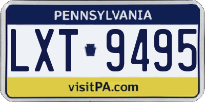 PA license plate LXT9495