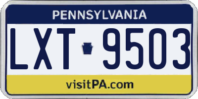 PA license plate LXT9503