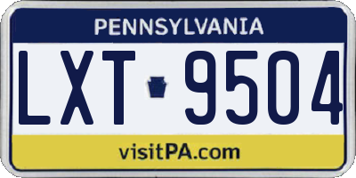 PA license plate LXT9504