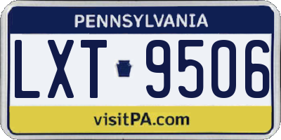 PA license plate LXT9506
