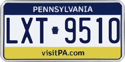 PA license plate LXT9510