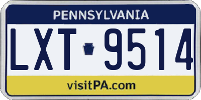 PA license plate LXT9514