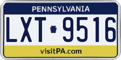 PA license plate LXT9516