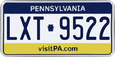 PA license plate LXT9522
