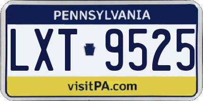 PA license plate LXT9525