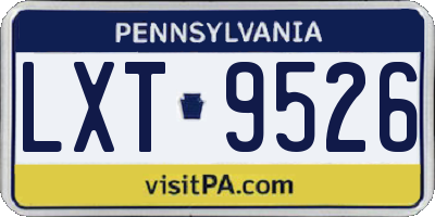 PA license plate LXT9526
