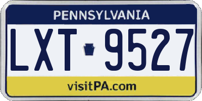 PA license plate LXT9527