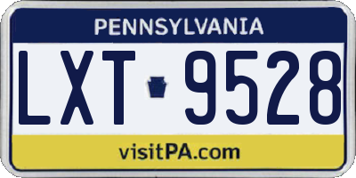 PA license plate LXT9528