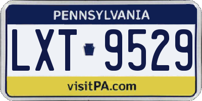 PA license plate LXT9529