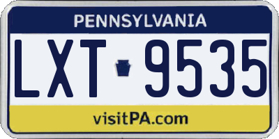 PA license plate LXT9535