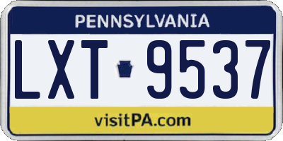 PA license plate LXT9537