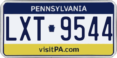 PA license plate LXT9544
