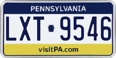 PA license plate LXT9546