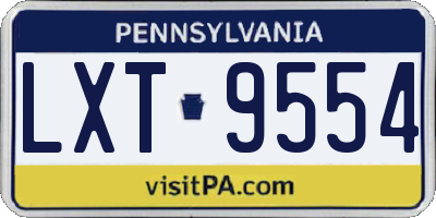 PA license plate LXT9554