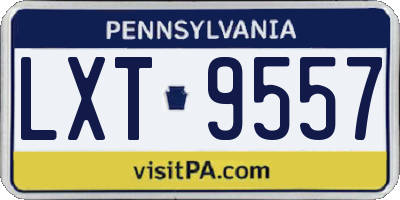 PA license plate LXT9557