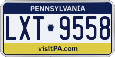PA license plate LXT9558