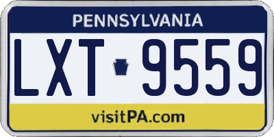 PA license plate LXT9559