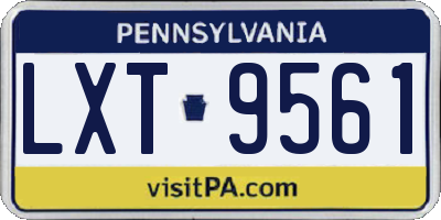 PA license plate LXT9561