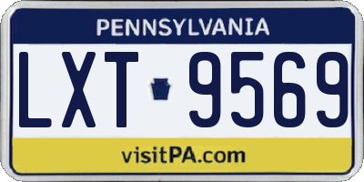 PA license plate LXT9569