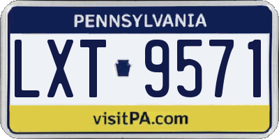 PA license plate LXT9571
