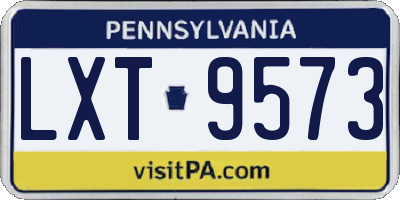 PA license plate LXT9573