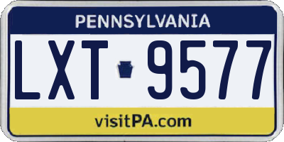 PA license plate LXT9577