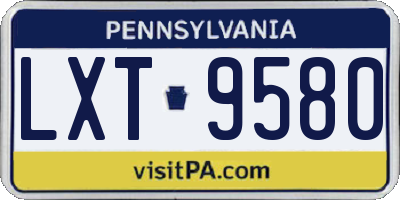 PA license plate LXT9580