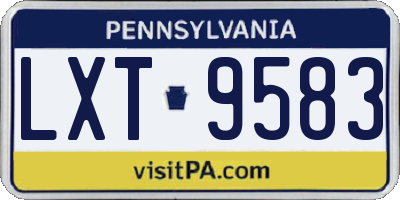 PA license plate LXT9583