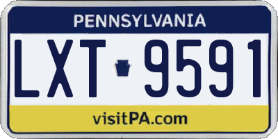 PA license plate LXT9591