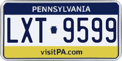 PA license plate LXT9599