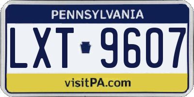 PA license plate LXT9607