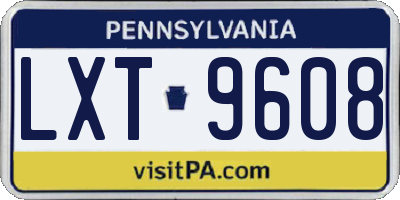 PA license plate LXT9608