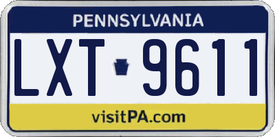 PA license plate LXT9611